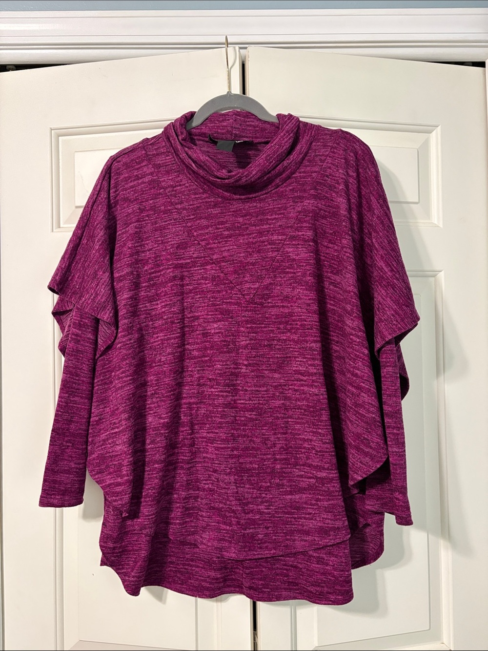 Cozy Cowl Neck Sweater in Deep Magenta